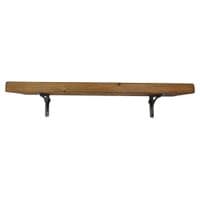 Tortuga Rustic Solid Wooden Shelf With Cast Iron Metal Support Brackets